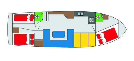 Houseboat Vri-Jon - Boot Grundriss