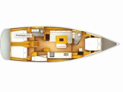 Sailboat Jeanneau Sun Odyssey 509 Plattegrond van de boot