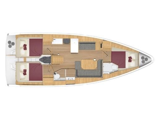 Sailboat Bavaria C38 Plattegrond van de boot