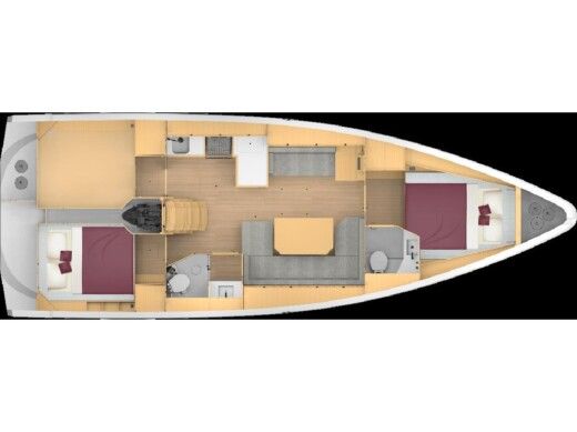 Sailboat  Bavaria C42 Plan du bateau