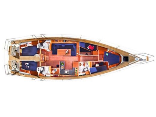 Sailboat Bavaria 51 Cruiser Boat layout