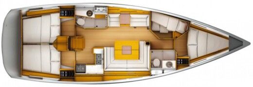 Sailboat Jeanneau Sun Odyssey 449 Σχέδιο κάτοψης σκάφους