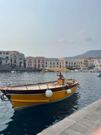 Aeolian Islands Motorboat Mileo Gozzo alt tag text