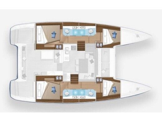 Catamaran  Lagoon 40 Plattegrond van de boot