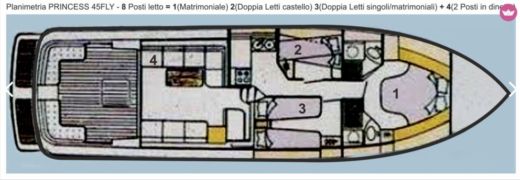 Motorboat Princess 45 FLY Boat design plan