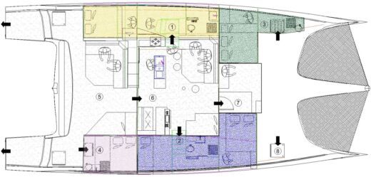 Catamaran Oyacht CLASS6 Plan du bateau