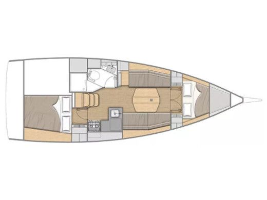 Sailboat  Oceanis 34.1 Plano del barco
