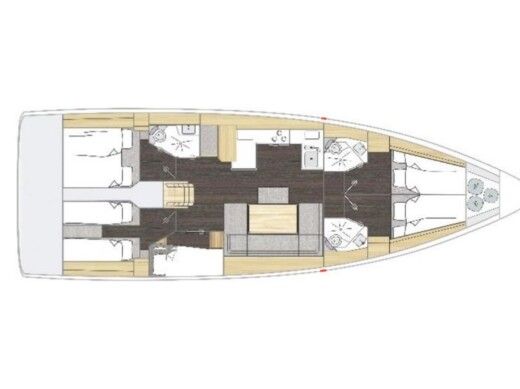 Sailboat  Bavaria C46 5 Cabins Σχέδιο κάτοψης σκάφους
