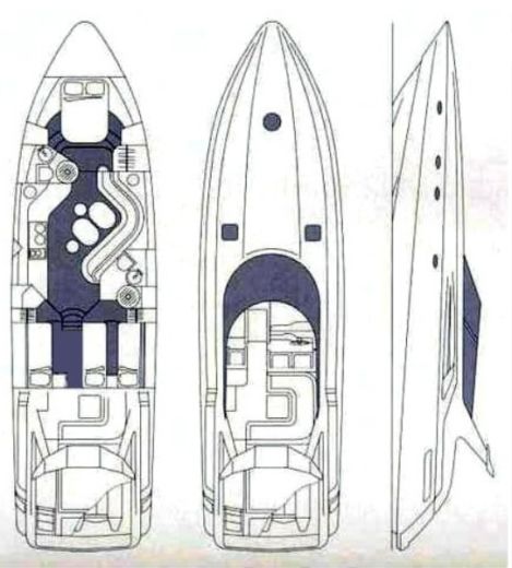 Motorboat Sunseeker camargue 55 Boot Grundriss