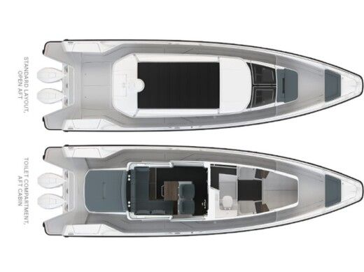 Motorboat  Axopar 37 XC Cross Cabin Boat layout