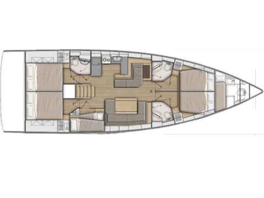Sailboat  Oceanis 51.1 Plattegrond van de boot