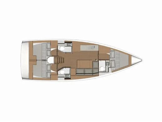 Sailboat  Dufour 390 Grand Large Σχέδιο κάτοψης σκάφους