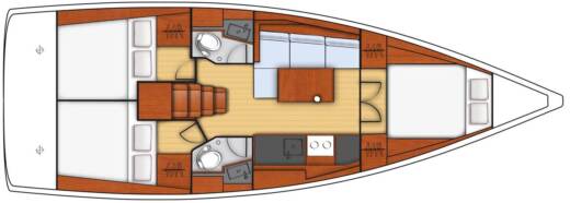 Sailboat Beneteau Oceanis 38.1 Σχέδιο κάτοψης σκάφους