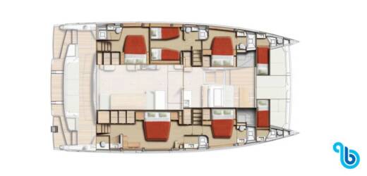 Catamaran Bali - Catana 5.8 Plattegrond van de boot