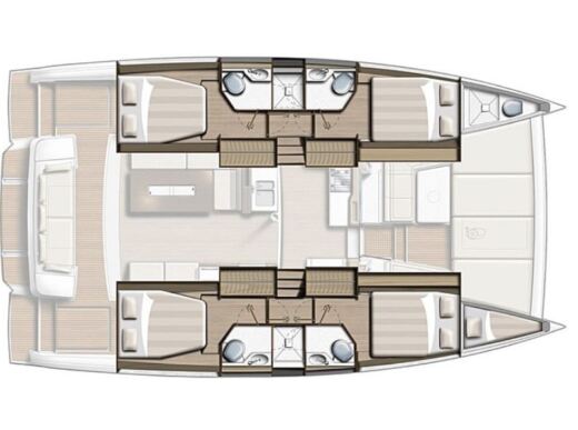 Catamaran Bali - Catana Bali 4.2 Plattegrond van de boot