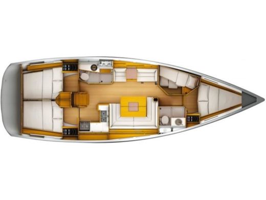 Sailboat Jeanneau Sun Odyssey 449 Boot Grundriss