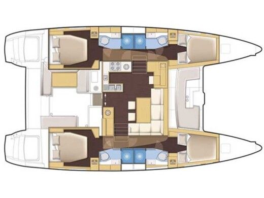 Catamaran  Lagoon 450 F boat plan
