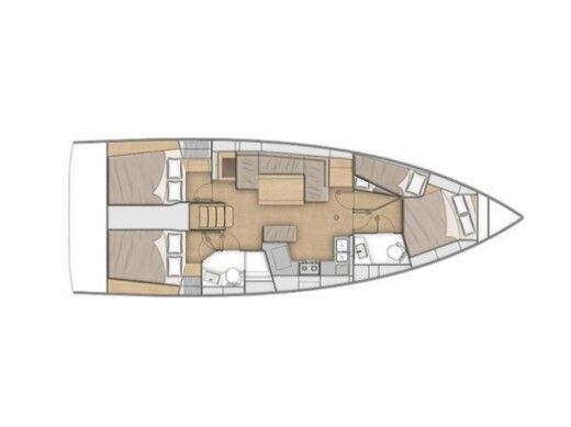Sailboat  Oceanis 40.1 Boot Grundriss