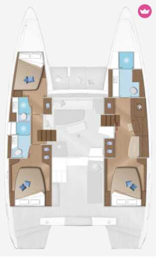 Catamaran Lagoon 42 Boat layout