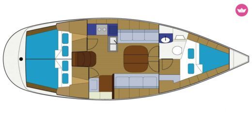 Sailboat Bavaria 36 Plattegrond van de boot