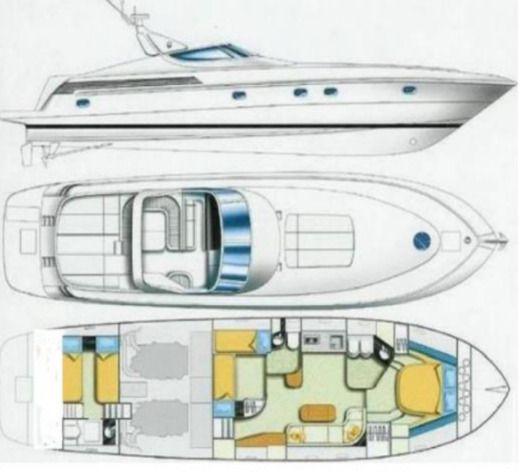 Motorboat CANTIERI DI SARNICO MAXIM 55 Plattegrond van de boot