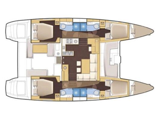 Catamaran  Lagoon 450 Boot Grundriss