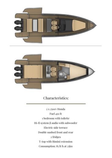 Motorboat Virtue V10 Top Boot Grundriss