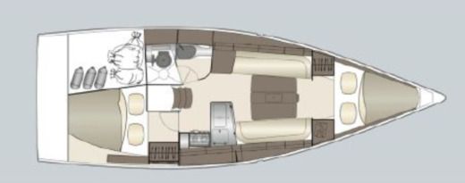 Sailboat Dehler Dehler 34 Plattegrond van de boot