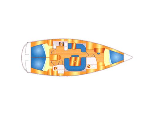 Sailboat Y YACHTS Eminence 40 Σχέδιο κάτοψης σκάφους