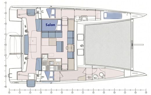 Catamaran Marsaudon TS 42 Boot Grundriss
