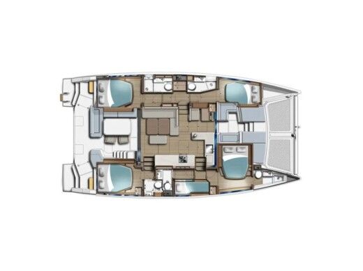 Catamaran  Sunsail 465 Boat layout