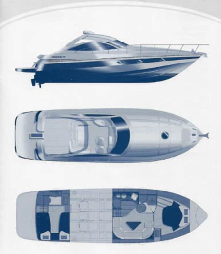 Motorboat Pershing 45 boat plan