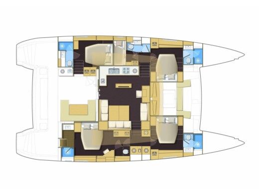 Catamaran  Lagoon 560 S2 Boat layout