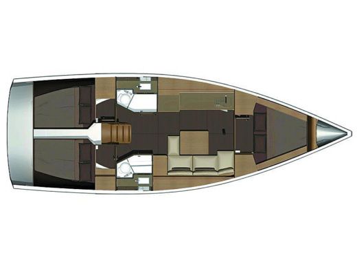 Sailboat DUFOUR 382 GL Boot Grundriss