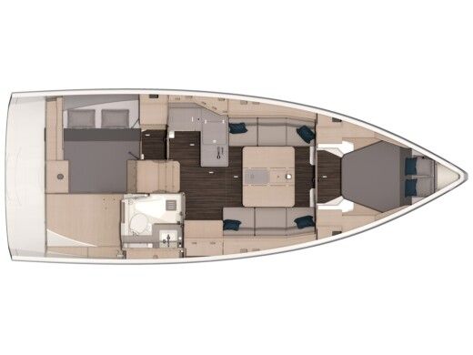 Sailboat  Dufour 37 Boat layout