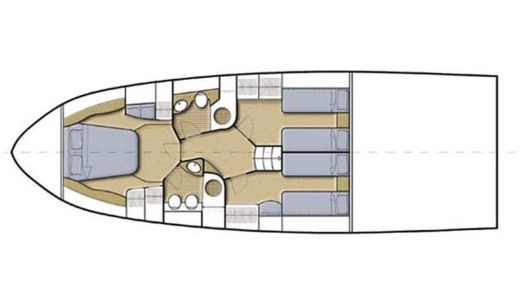 Motorboat Innovazione e progetti Alena 48 Plattegrond van de boot