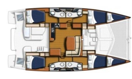 Catamaran Leopard 444 Boot Grundriss