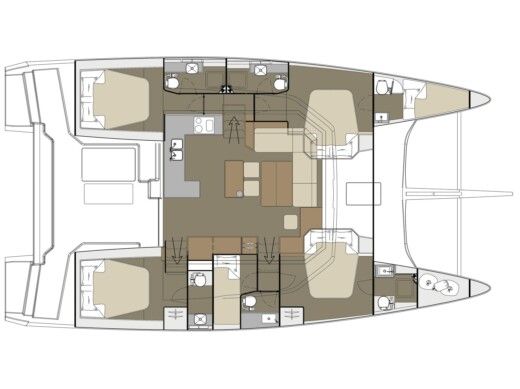Catamaran  Dufour Catamaran 48 Boot Grundriss