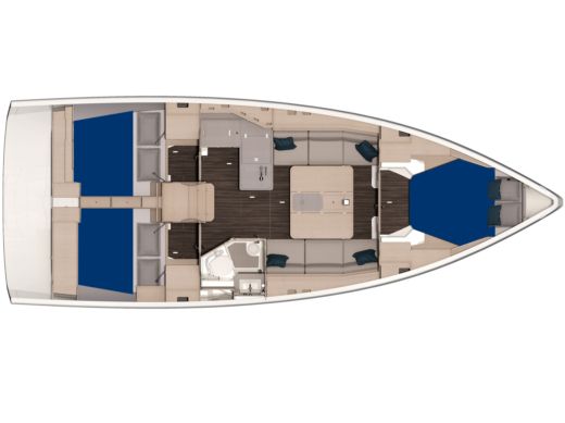 Sailboat  Sunsail 37.3 Boat layout