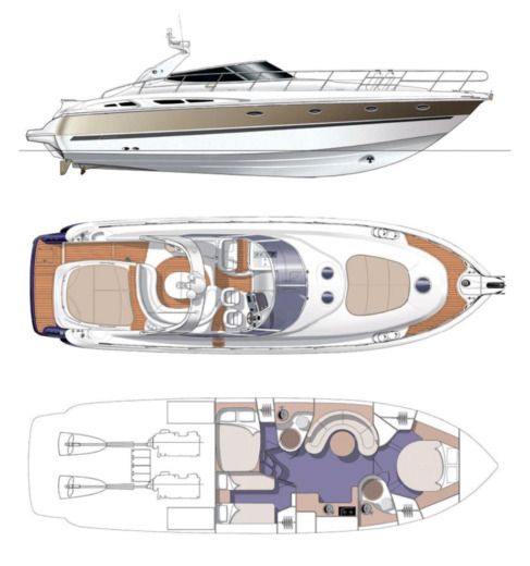 Motorboat Cranchi Mediterranee 50 open Boat design plan