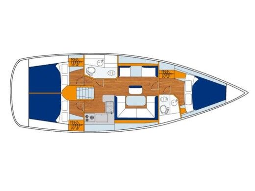 Sailboat Sunsail 41 Boat layout