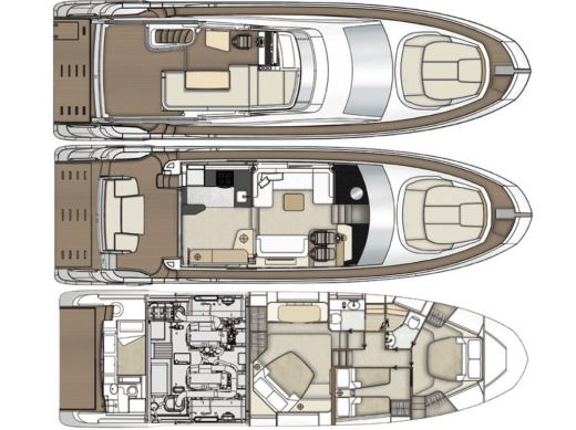 Motorboat Azimut 55 Fly boat plan