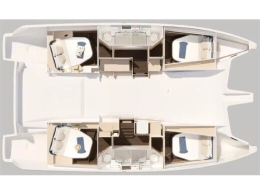 Catamaran  Fountaine Pajot 44  A/C & GEN & WM Boat layout