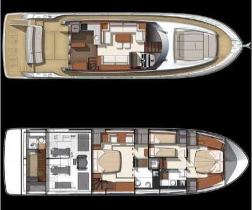 Motor Yacht Jeanneau Prestige 550 Fly boat plan