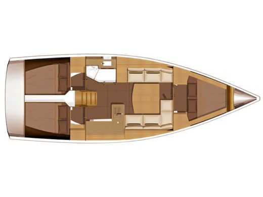 Sailboat  DUFOUR 382 - TARA Plan du bateau