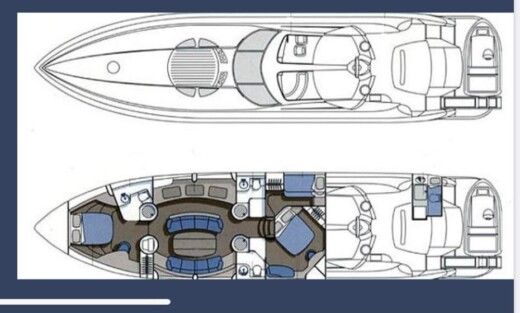 Motor Yacht Sunseeker 75 Predator Plano del barco