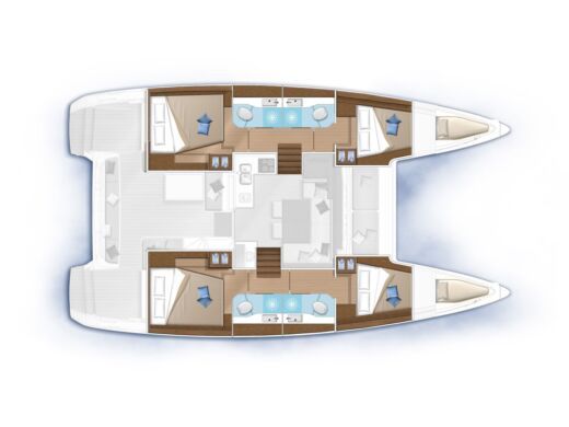 Catamaran  Lagoon 40 Plattegrond van de boot