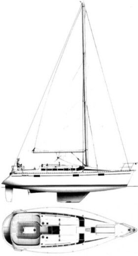 Sailboat Beneteau Oceanis 37 Σχέδιο κάτοψης σκάφους