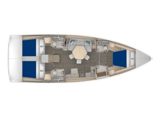 Sailboat  Sunsail 44.3 Plattegrond van de boot