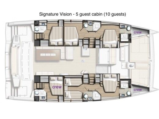 Catamaran Bali - Catana Bali 5.4 Plattegrond van de boot